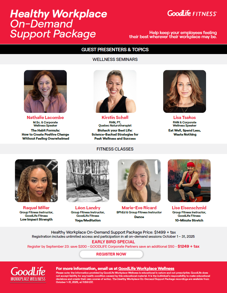 Fall 2025 Member Benefits: GoodLife Fitness Seminars and Packages for OPA Members